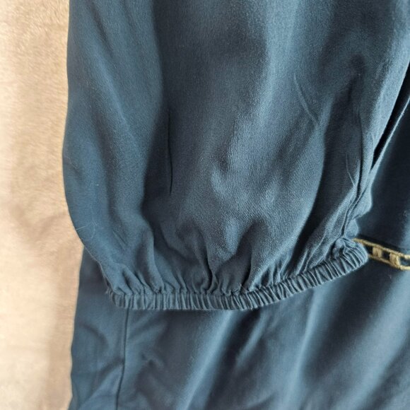 J. Jill Women Blue Tunic Top Floral Embroidery Boho Peasant Tall L Blouse - Picture 12 of 13